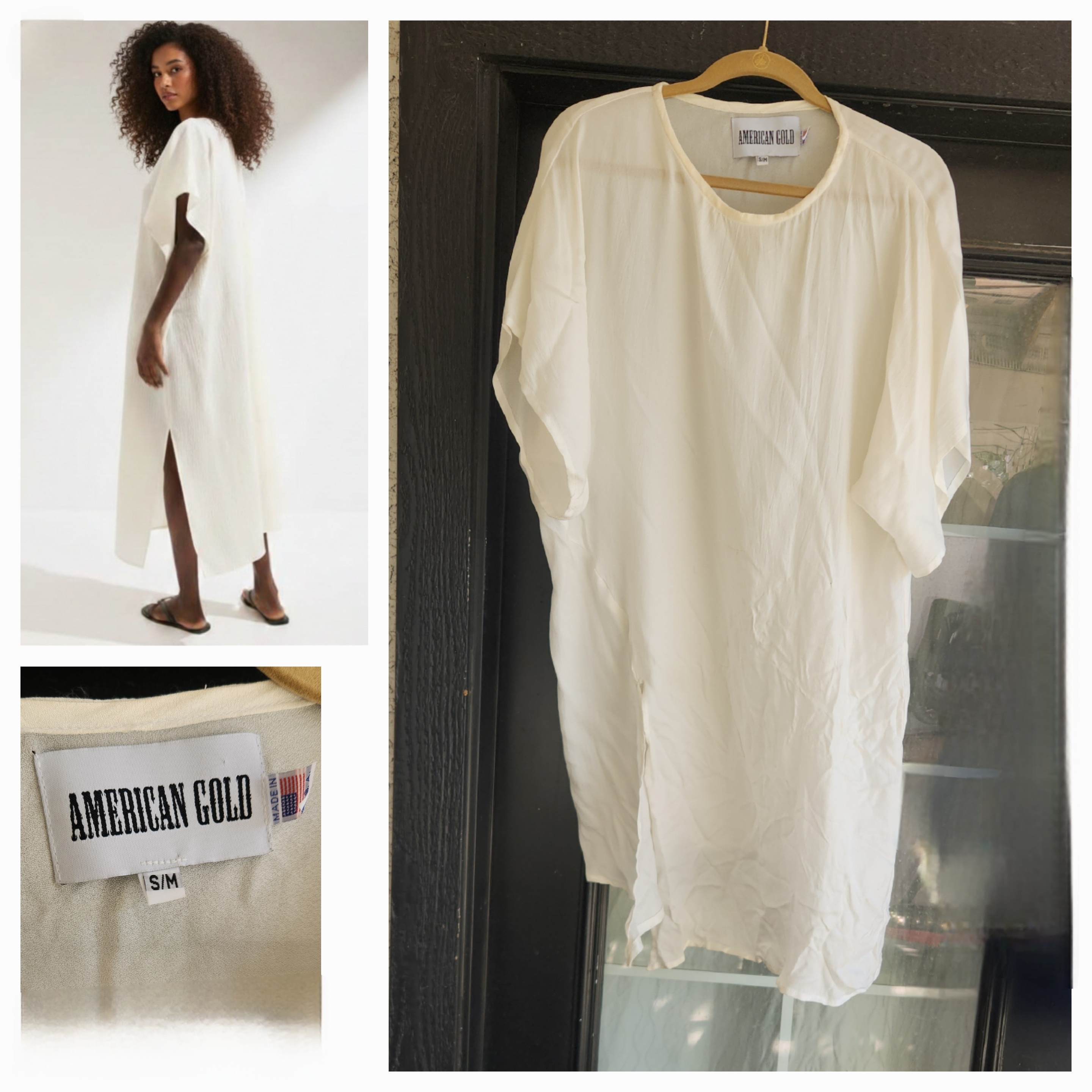 Vintage American Gold Kaftan Dress